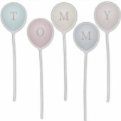 Vintage Sepia Pinks & Grays Custom Balloon Letter Aufkleber (Vorderseite)