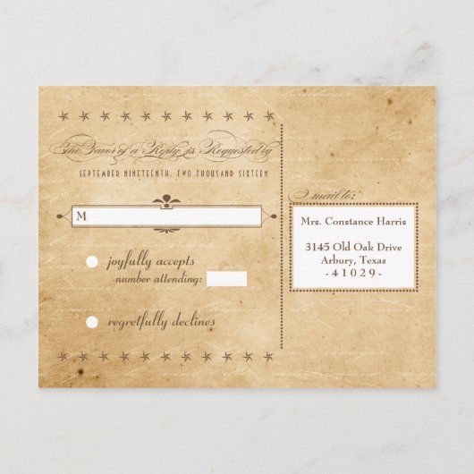 Vintage Sepia Poster Style UAWG Postkarte (Rückseite)