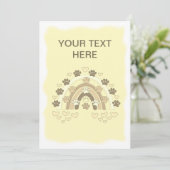 Vintage Sepia Rainbow Dog Paw and Hearts Karte (Stehend Vorderseite)