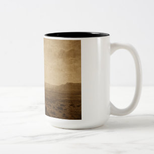 Vintage-Sepia-Reiter-Tasse - Old West Cowboy Kaffe Zweifarbige Tasse