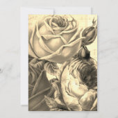 Vintage sepia Rose Hochzeitsfeier Einladung (Rückseite)