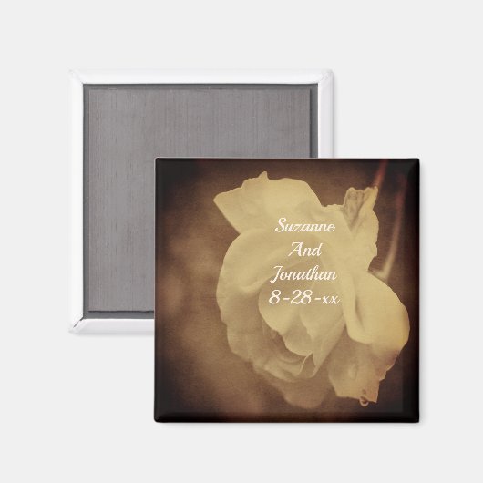 Vintage Sepia-Rose Magnet (Vorderseite/Rückseite)