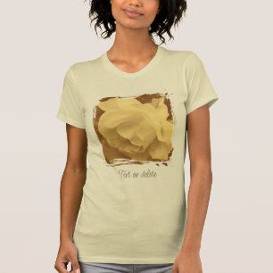 Vintage Sepia-Rose mit Regentropfen personalisiert T-Shirt