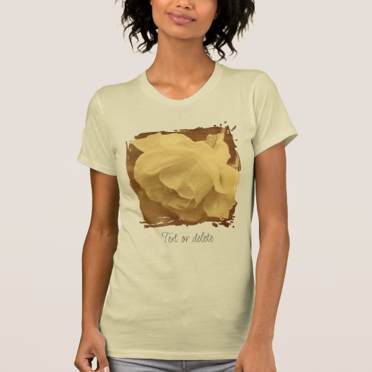 Vintage Sepia Rose With Raindrops Personalized T-Shirt (Vorderseite)