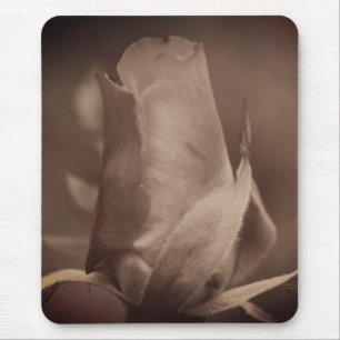 Vintage Sepia-Rosenknospen-Blume Mousepad