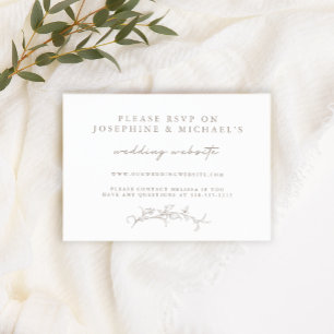 Vintage-Sepia-RSVP-Hochzeitswebsite-Karte zum Onli RSVP Karte