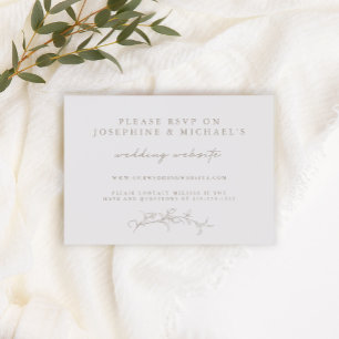 Vintage Sepia RSVP Online-Hochzeitswebsite-Karte Karte