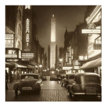 Vintage Sepia Szene 1930er Auto Fantasy 2 Poster