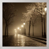 Vintage Sepia-Szene 1930er-Straße Fantasy Poster (Vorne)