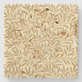 Vintage Sepia Tan Willow Blätter Botanisch Steinuntersetzer (Vorderseite)