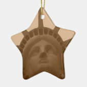 Vintage Sepia Tone Freiheitsstatue Keramikornament (Links)