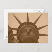 Vintage Sepia Tone Freiheitsstatue Postkarte (Vorne/Hinten)
