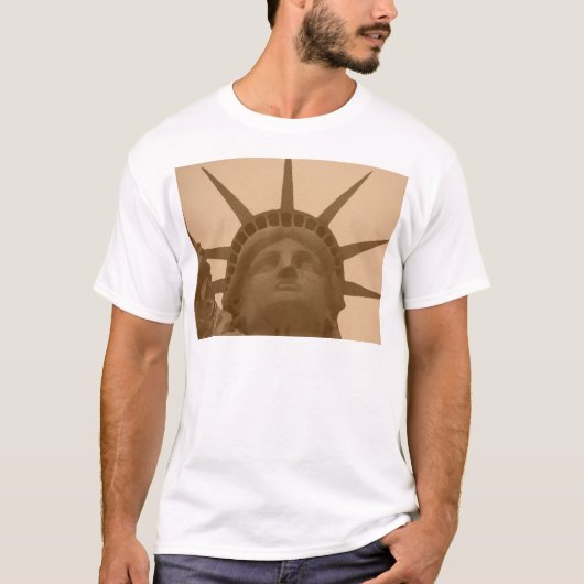 Vintage Sepia Tone Freiheitsstatue T-Shirt (Vorderseite)
