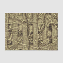 Vintage Sepia Tone Gothic Skulls Seidenpapier