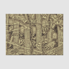 Vintage Sepia Tone Gothic Skulls Seidenpapier