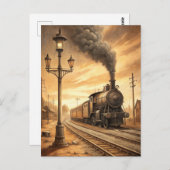 Vintage Sepia Train Historic Railroad Travel Postkarte (Vorne/Hinten)