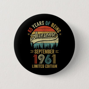 Vintage September 1961 65 Jahre alt 65. Geburtstag Button