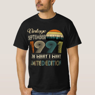 Vintage September 1991 T-Shirt - Retro Style Gebur