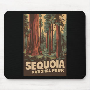 Vintage Sequoia National Park Männer Frauen Kinder Mousepad