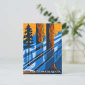 Vintage Sequoia Nationalparkreise Postkarte (Stehend Vorderseite)
