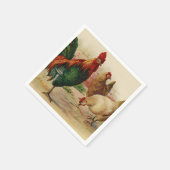 Vintage Servietten und Hühner (Ecke)