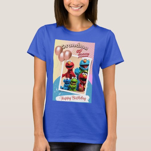 vintage sesame chracters tshirt for grandmother of (Vorderseite)
