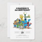 Vintage Sesamstraße 1. Geburtstag Einladung (Vorderseite)