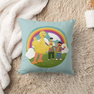 Vintage Sesamstraße Freunde Regenbogen Kissen