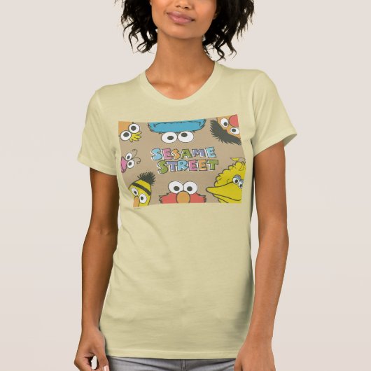 Vintage Sesamstraße Freunde T-Shirt (Vorderseite)