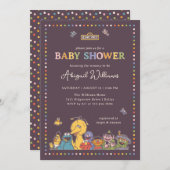 Vintage Sesamstraße Kinderdusche Einladung (Vorne/Hinten)