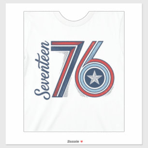 Vintage Seventeen 76 Patriotisches Vektor-Shirt-De Aufkleber