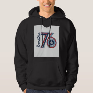 Vintage Seventeen 76 Patriotisches Vektor-Shirt-De Hoodie