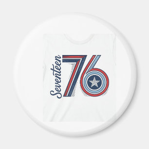 Vintage Seventeen 76 Patriotisches Vektor-Shirt-De Magnet