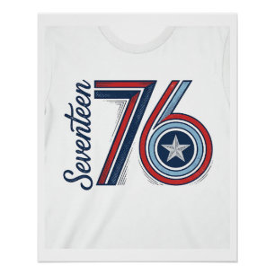 Vintage Seventeen 76 Patriotisches Vektor-Shirt-De Poster
