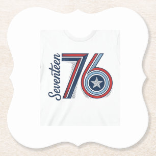 Vintage Seventeen 76 Patriotisches Vektor-Shirt-De Untersetzer