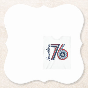 Vintage Seventeen 76 Patriotisches Vektor-Shirt-De Untersetzer