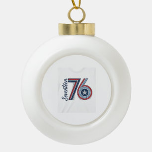 Vintage Seventeen 76 patriotisches Vektordesign fü Keramik Kugel-Ornament