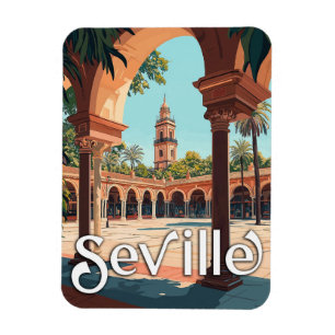 Vintage Sevilla, Spanien - Klassisches spanisches Magnet