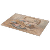 Vintage Sewing Basket Cottagecore Pastel Schneidebrett (Ecke)