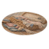 Vintage Sewing Basket Cottagecore Pastel Schneidebrett (Ecke)