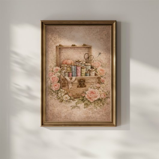 Vintage Sewing Box Poster