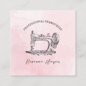 Vintage Sewing Machine Clothing Alterations Quadratische Visitenkarte (Vorderseite)
