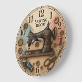 Vintage sewing machine  große wanduhr (Winkel)