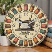 Vintage Sewing Machine Große Wanduhr