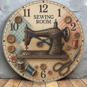 Vintage sewing machine große wanduhr