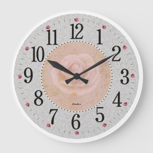 Vintage Shabby Chic Antique Große Wanduhr (Vorderseite)