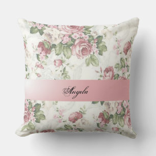 Vintage Shabby Chic Blumen - Personalisiert Kissen