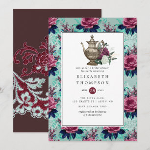 Vintage Shabby-Chic Brautparty-Teeparty Einladung