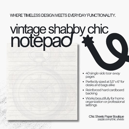 Vintage-Shabby-Chic-Design-Notizblock Notizblock