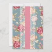 Vintage Shabby Chic Dusche Einladung, Baby Bridal Einladung (Rückseite)